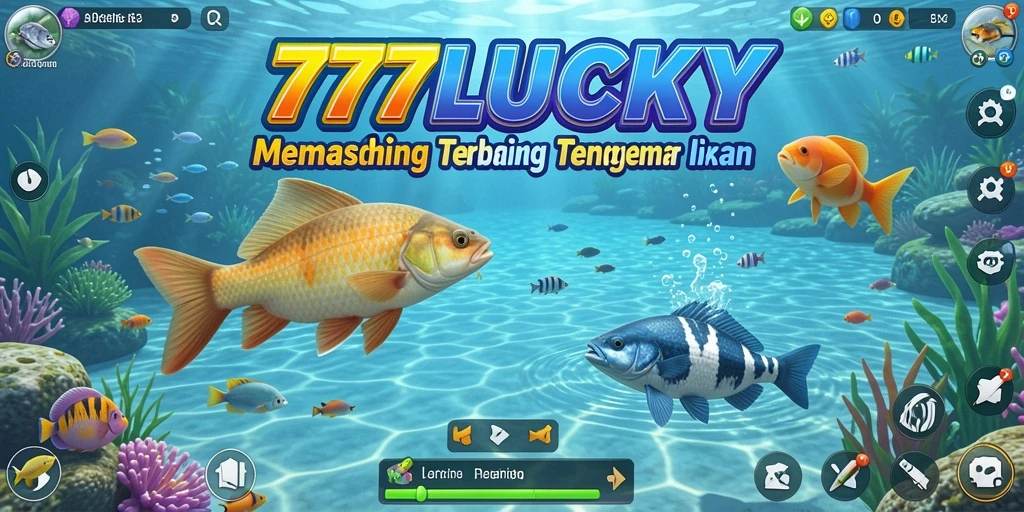 Screenshot gameplay 777LUCKY yang menarik dengan pemandangan memancing.
