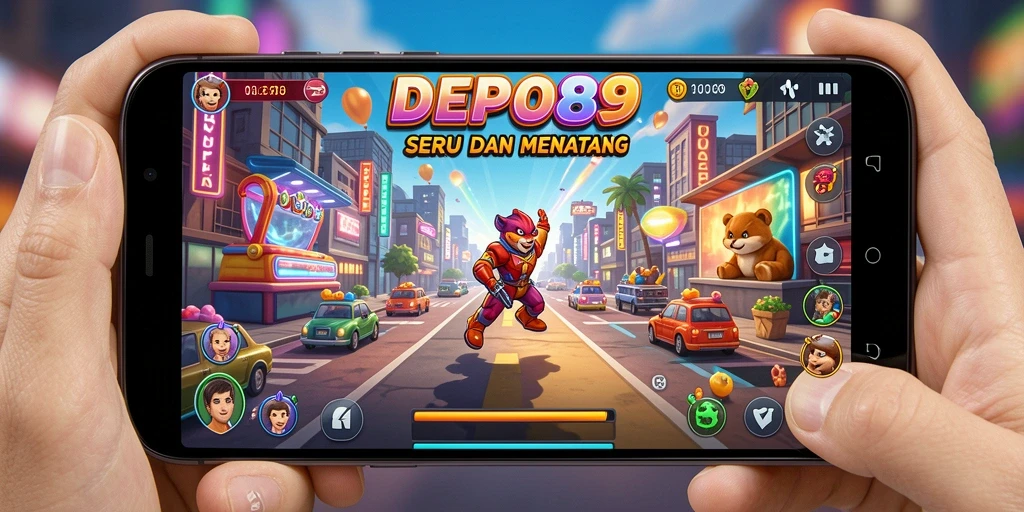 Tampilan gameplay seru DEPO89 saat melewati tantangan arcade.
