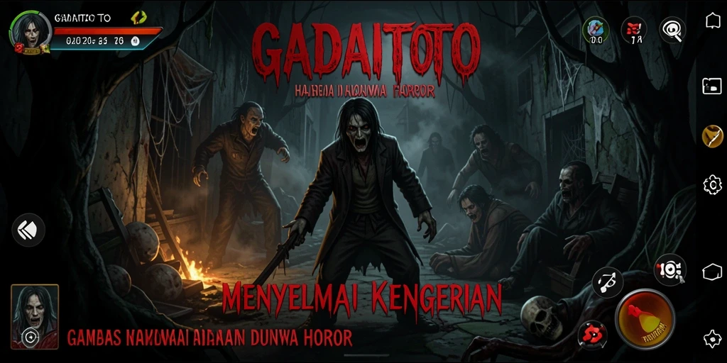 Screenshot gameplay menegangkan dari GADAITOTO saat menjelajahi area misterius.