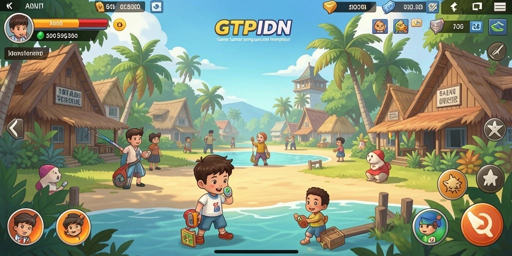 Tampilan gameplay ceria di GTPIDN yang menghibur.