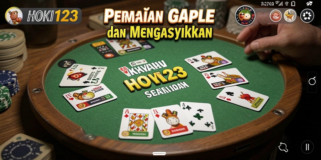 Screenshot HOKI123 menampilkan suasana seru permainan Gaple.