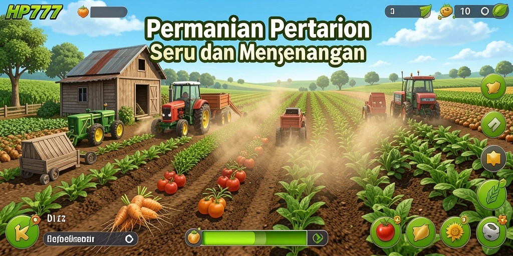 Tampilan gameplay HP777 yang menarik dan interaktif dalam bertani.