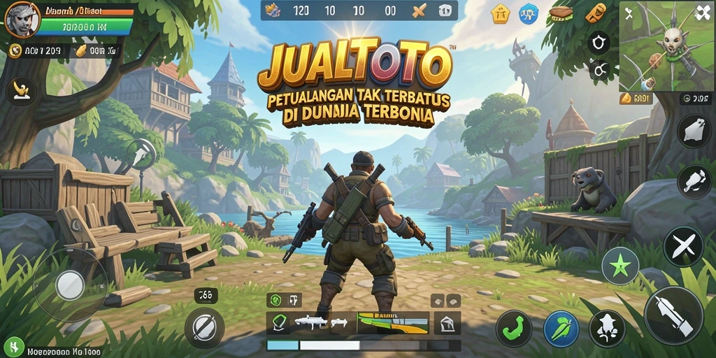 Tangkapan layar menampilkan gameplay menakjubkan JUALTOTO dalam dunia terbuka.