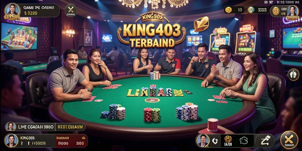 Screenshot gameplay KING403 menunjukkan dealer live yang profesional dan permainan yang mendebarkan.