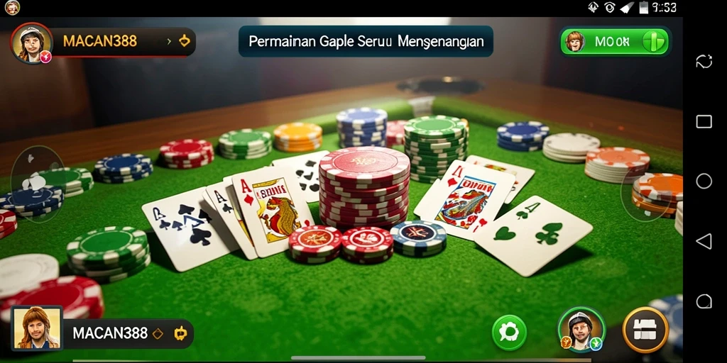 Tampilan menarik dari gameplay Gaple di MACAN388.