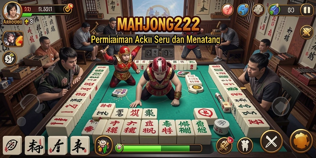 Tangkapan layar utama menunjukkan momen aksi mendebarkan dari MAHJONG222.