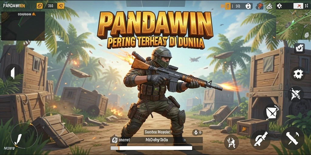 Screenshot utama PANDAWIN dengan aksi Battle Royale mendebarkan.