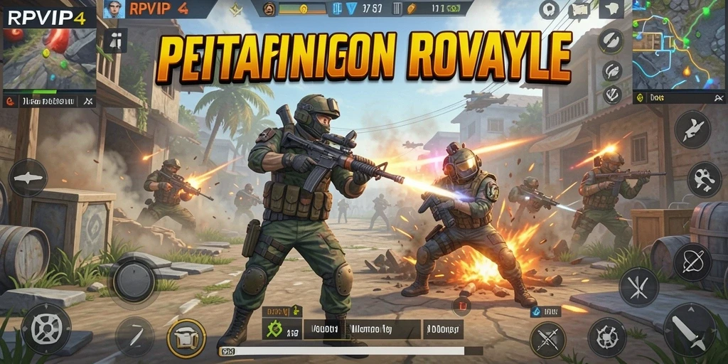 Gameplay seru di RPVIP4 dengan aksi Battle Royale.