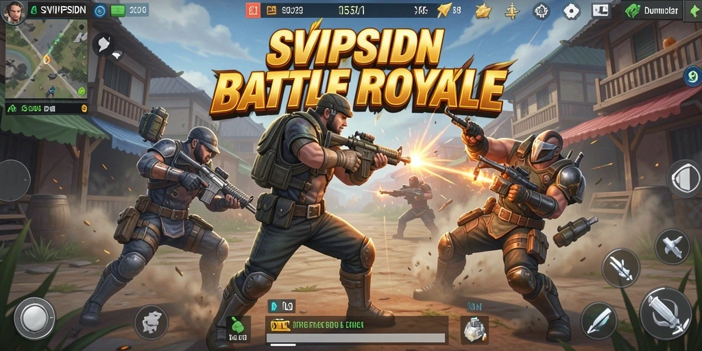 Tangkapan layar gameplay SVIPSIDN menampilkan aksi Battle Royale yang menegangkan.
